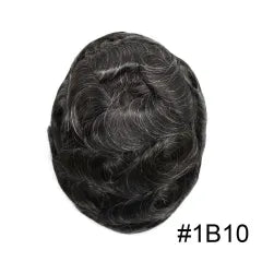 Thin skin 0.08mm Mens toupee Natural Hairline Human Hair System