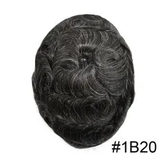 BIO 0.08mm mens toupee French lace  hair pieces Bleached Knots