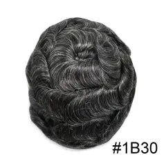 BIO 0.08mm mens toupee French lace  hair pieces Bleached Knots