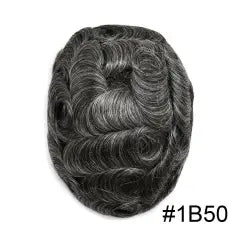 BIO 0.08mm mens toupee French lace  hair pieces Bleached Knots