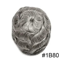 BIO 0.08mm mens toupee French lace  hair pieces Bleached Knots