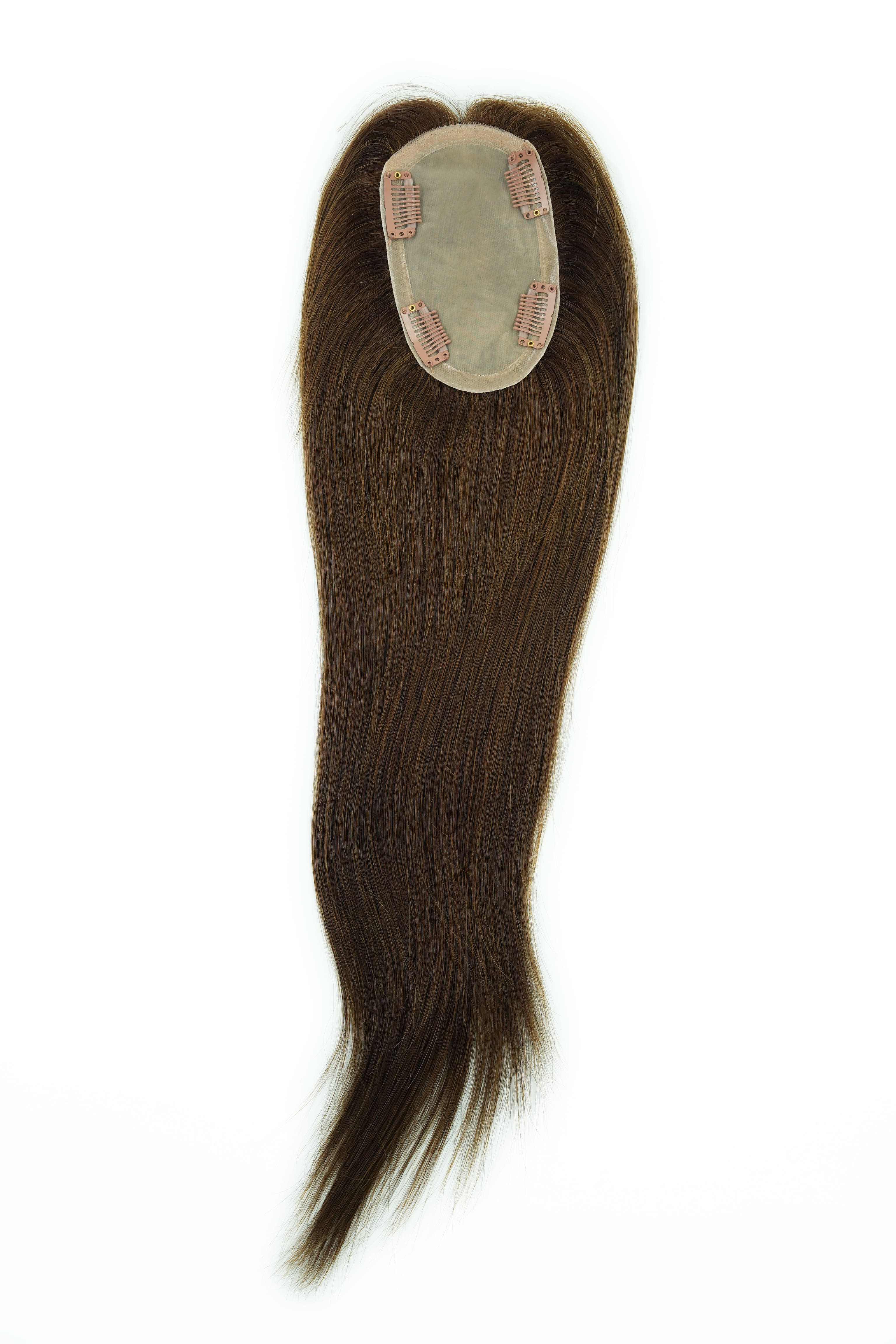 3"x 5" Full Silk Base Virgin Human Hair Topper 100% Hand Tied