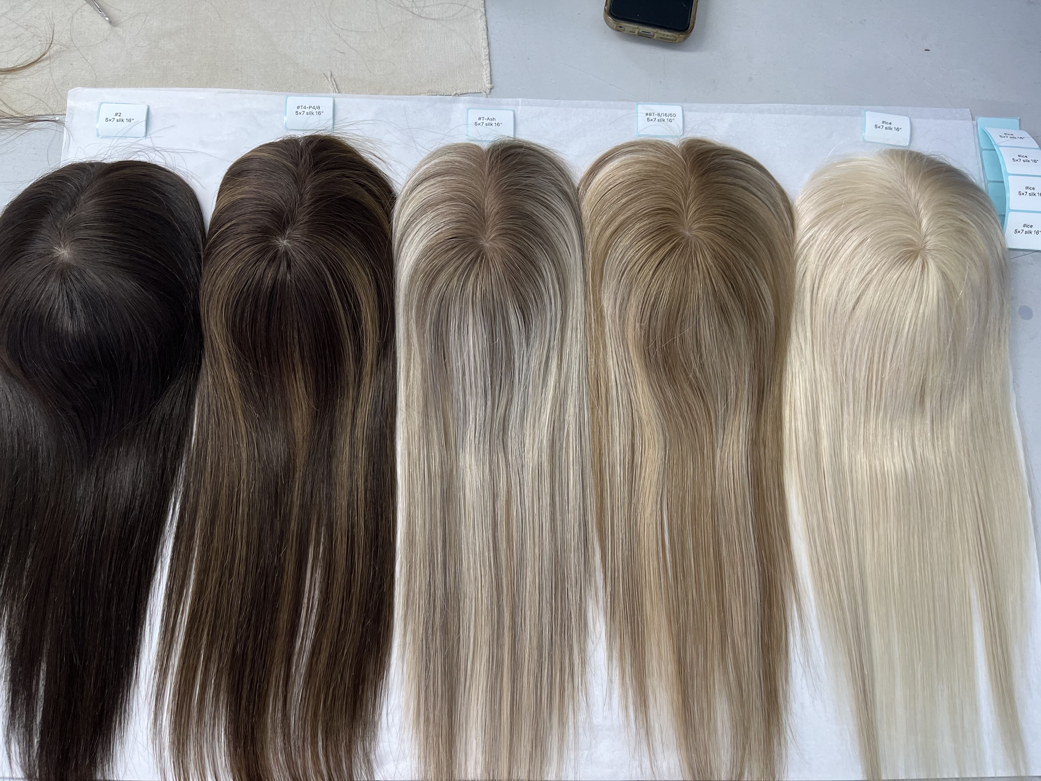 5*7 hand tied virgin raw european human hair silk topper for women Free shipping