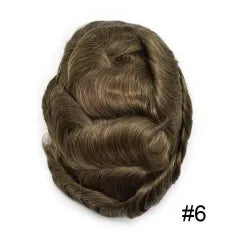 BIO 0.08mm mens toupee French lace  hair pieces Bleached Knots