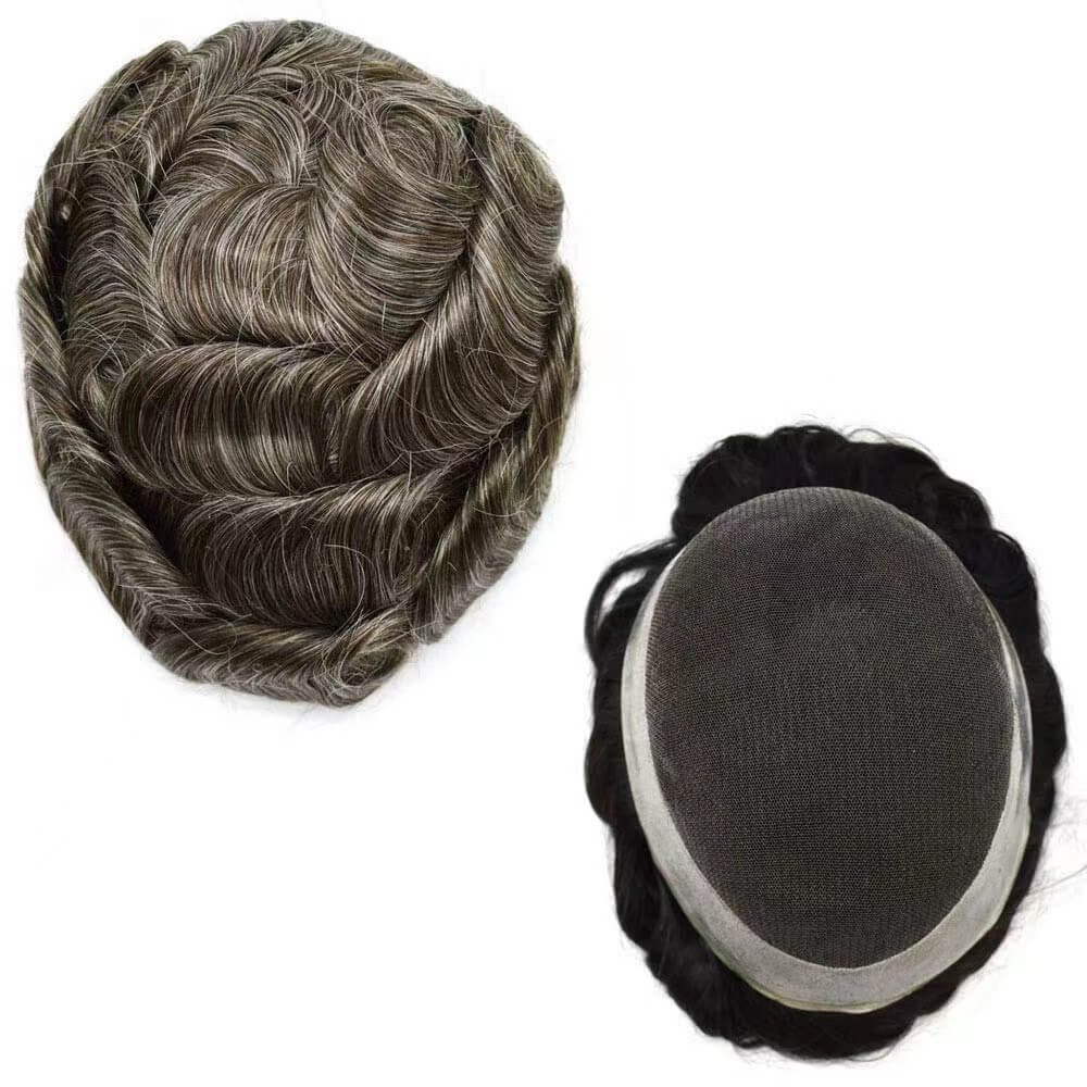 Supplier Mens Toupee French Lace TOP Hair Systems Realistic