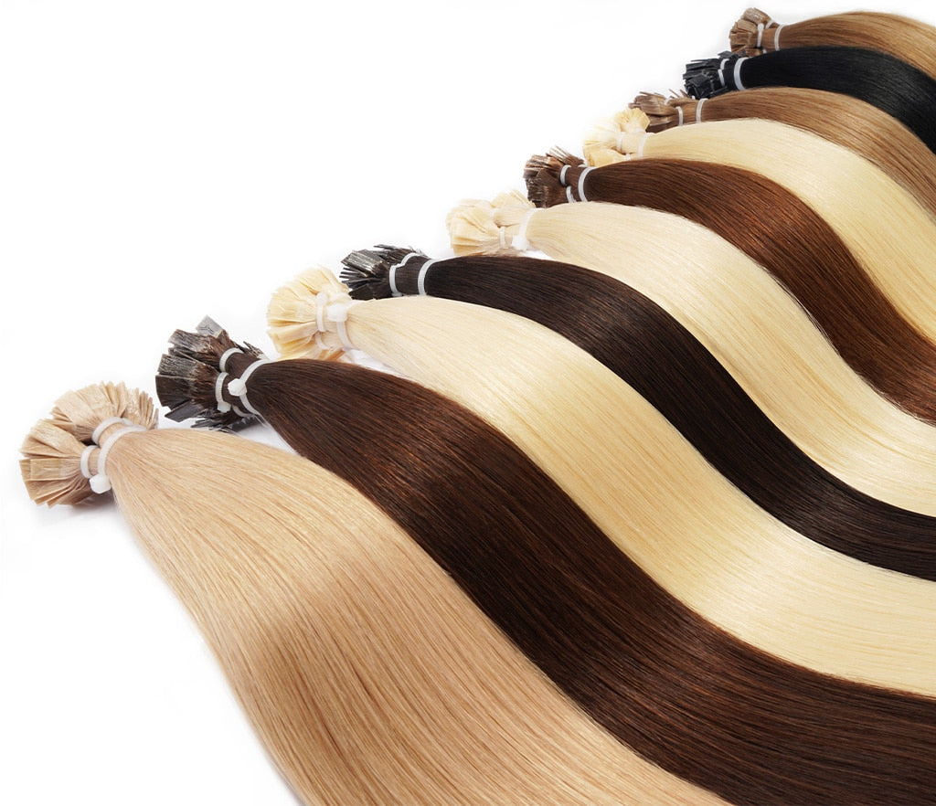 Balayage Highlight 100 % Human Hair Extensions Fusion Remy Hair 50g/pack Pre Bonded  Flat Tip Human Hair Extensions