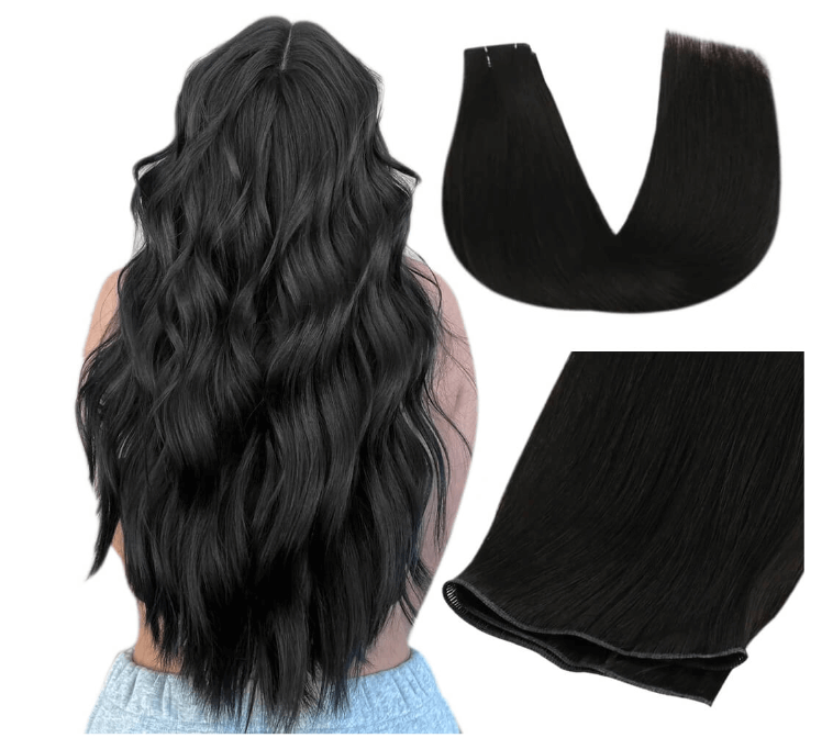 50g 22inch Russian Thin Invisible Double Drawn Human Hair Genius Weft