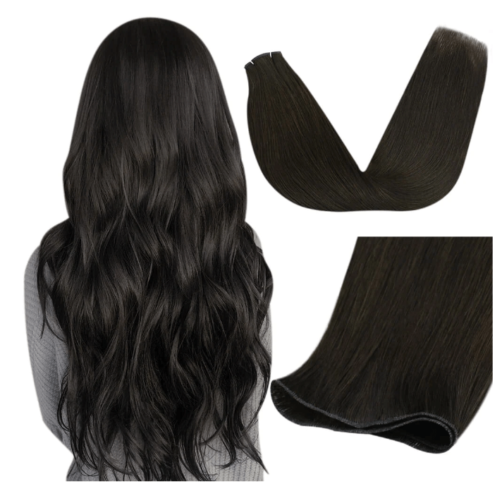 50g 22inch Russian Thin Invisible Double Drawn Human Hair Genius Weft