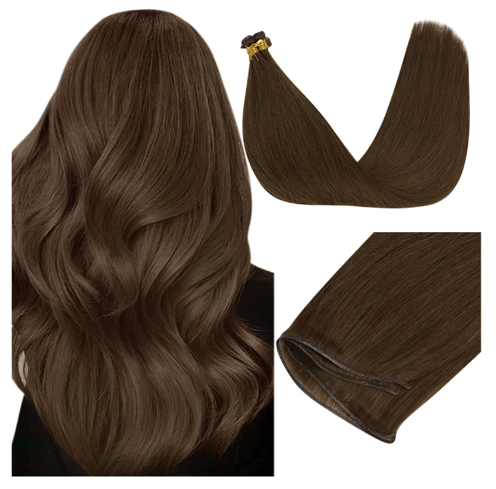 50g 22inch Russian Thin Invisible Double Drawn Human Hair Genius Weft