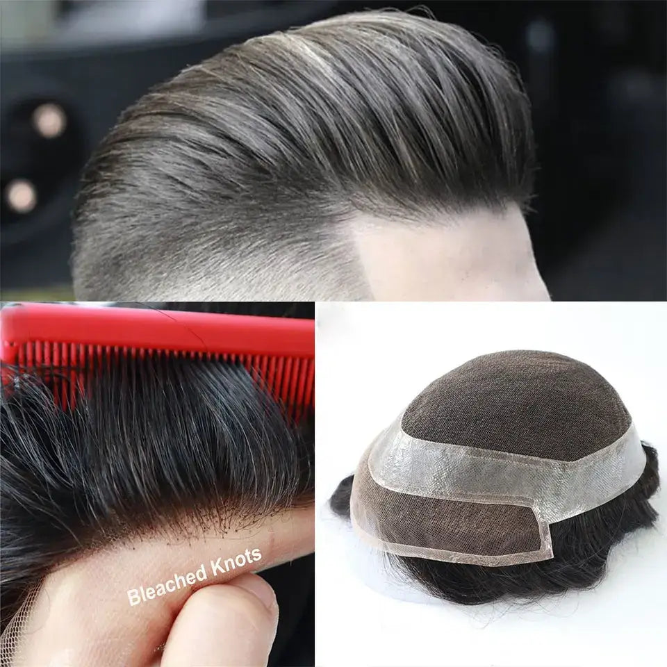 Hair systems for men toupee With Thin Skin Perimeter and Lace Front