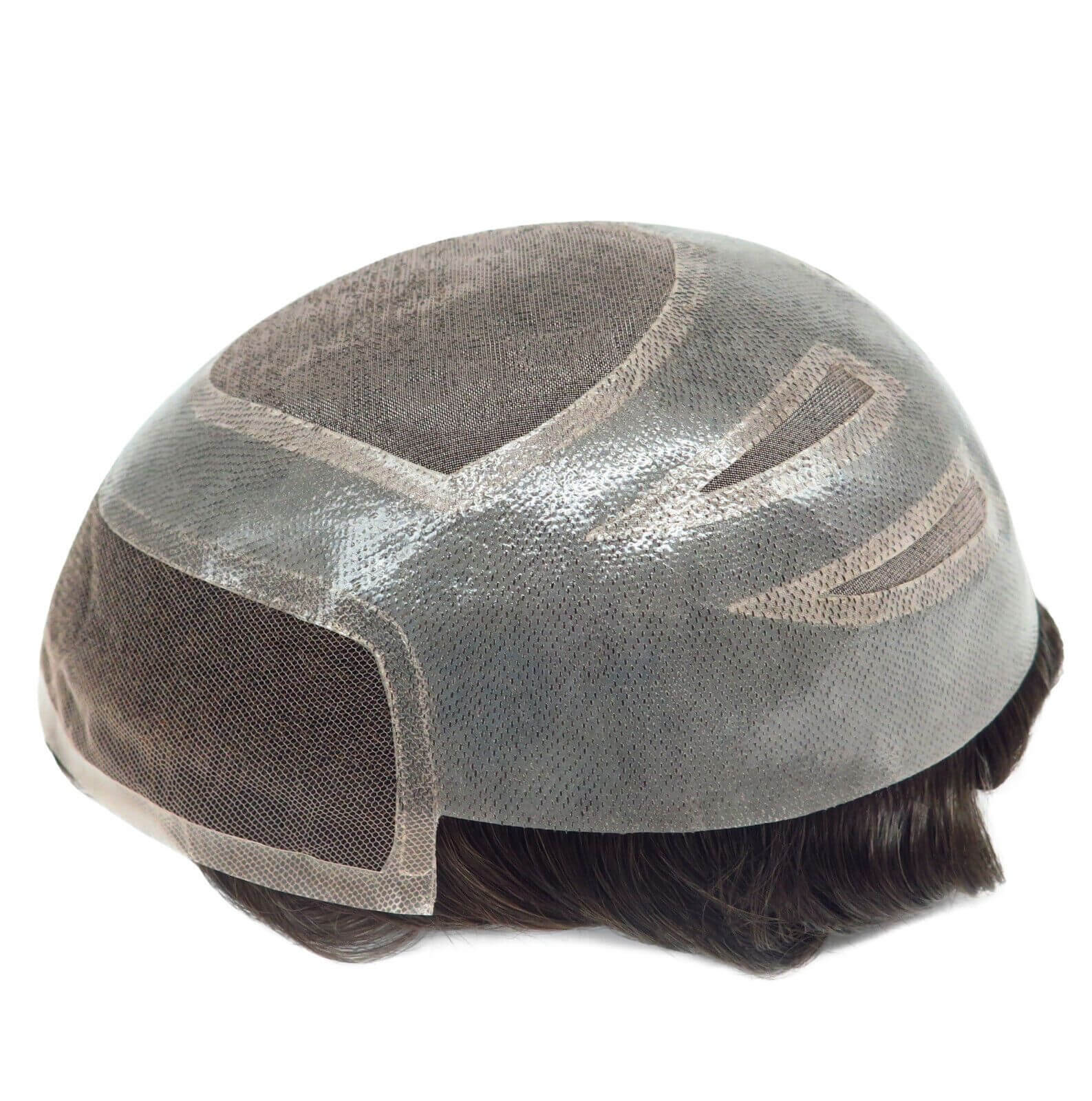 Mens hair piece with adjustable PU in Sides and Back Men Toupee