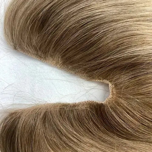 Silk Base v-part Clip in Topper European raw virgin hair piano color