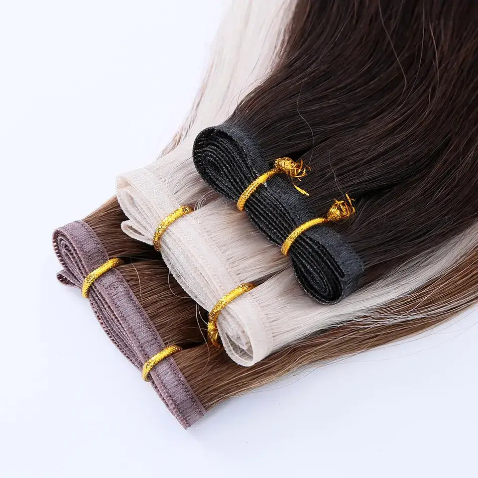 12A grade human hair extension beaded weft hair extension