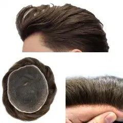 Full Swiss Lace  Mens Hair piece Wholesale Medium Brown