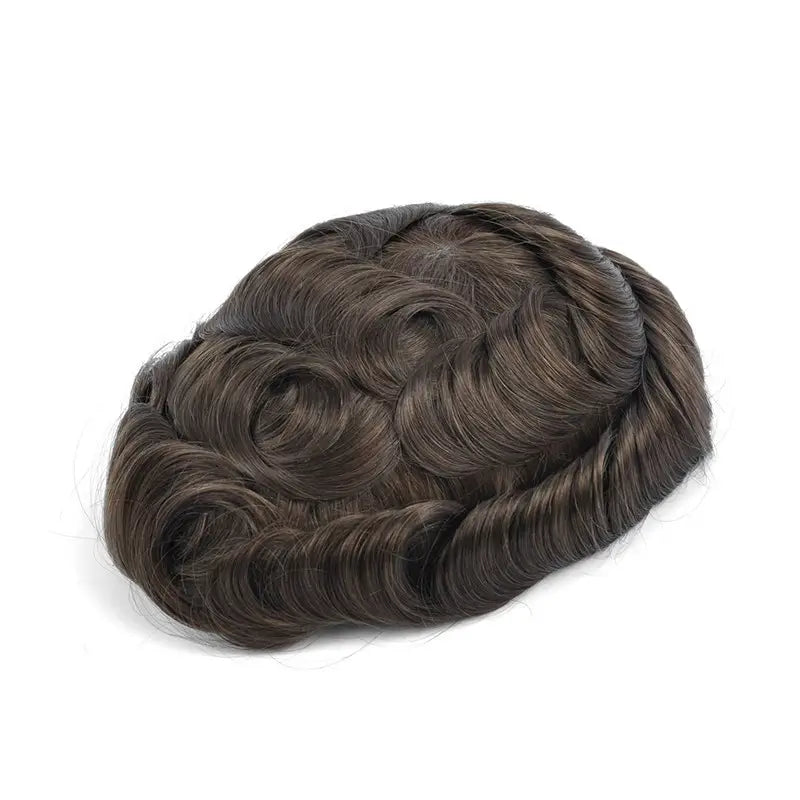 Full Swiss Lace Mens Hair piece Wholesale Medium Brown