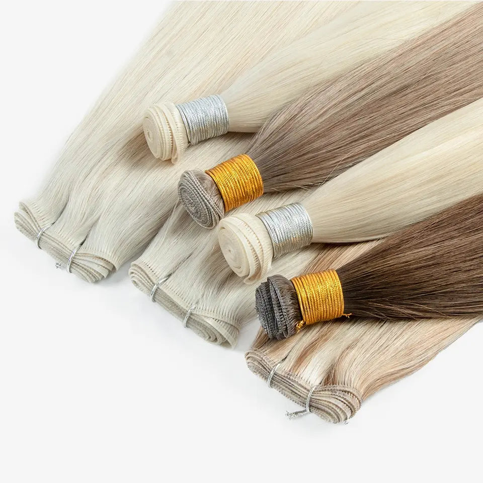 50g 22inch Russian Thin Invisible Double Drawn Human Hair Genius Weft