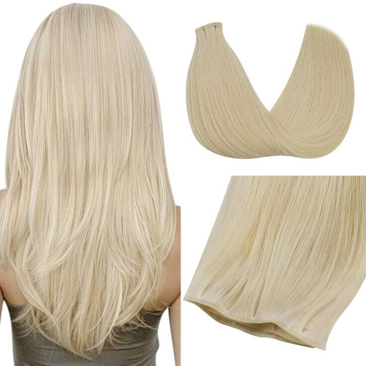 50g 22inch Russian Thin Invisible Double Drawn Human Hair Genius Weft