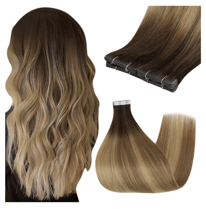 50G Injection Tape in Human Hair Extension Balayage Brown #3/8/22