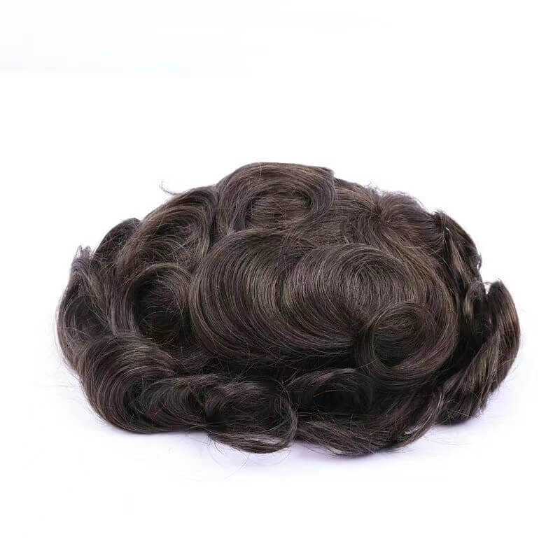 Q6 Hair System Swiss Lace Front With PU Toupee Replacement