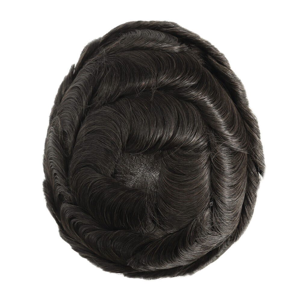 BIO 0.08mm mens toupee French lace  hair pieces Bleached Knots