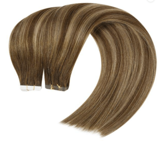 12-26 inch Balayage  color Tape  Hair Extension on short hair#3/8/22