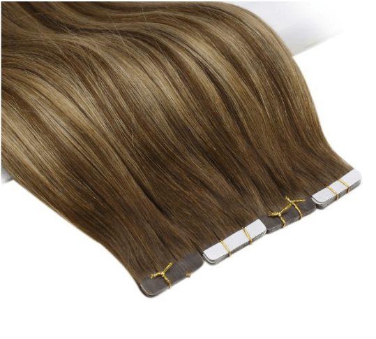 12-26 inch Balayage  color Tape  Hair Extension on short hair#3/8/22