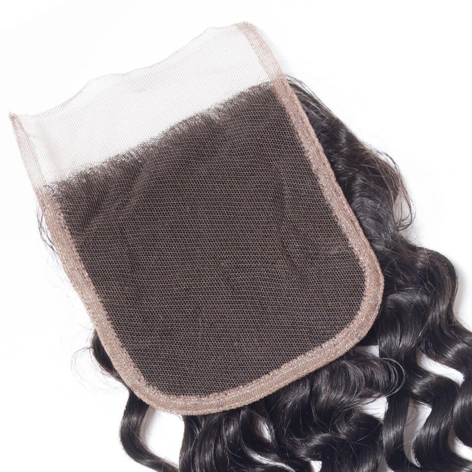 Deep Wave Lace Closure Human Hair Extensions 4*4 Brazilian Deep Wave Culry HairLace Closure