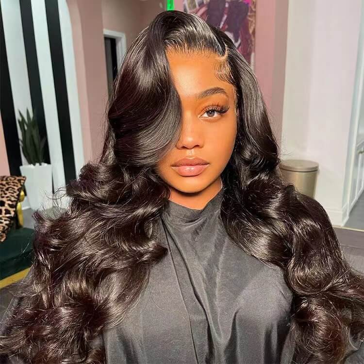 Body Wave Human Hair Undetectable 13×4 Full Frontal Lace Wigs can be dyed