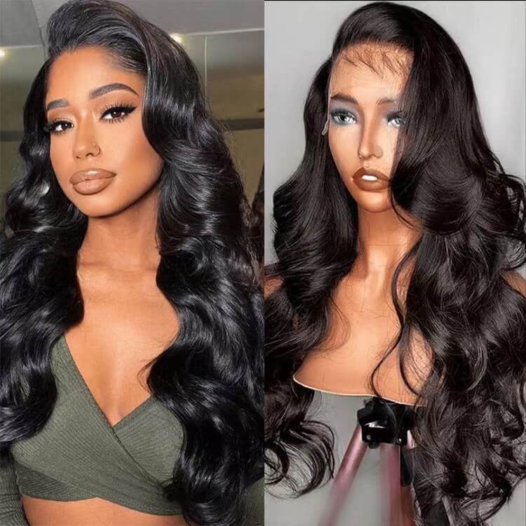 Body Wave 6x6 HD Lace Closure Wig Pre Plucked  Human Hair Wigs 180% Density