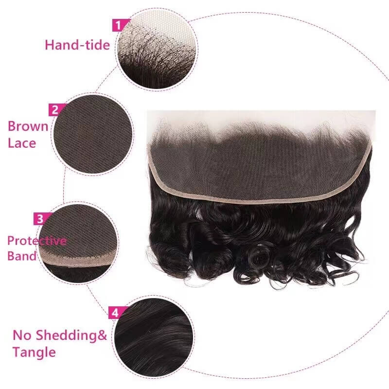 13*4 Lace Frontal Closure Loose Wave Human Hair high quality Extensions Brazilian