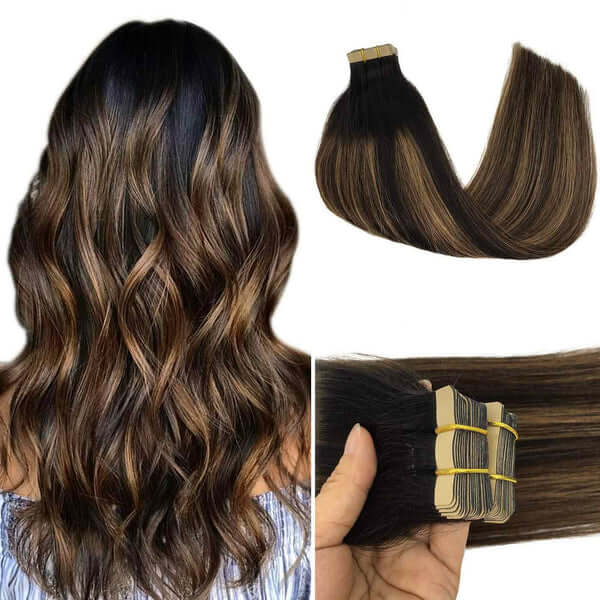 Tape Ins Hair Extensions 20 Inch Human Remy Hair 20 pcs/50g Skin Weft Silky Tape in Real  in stock