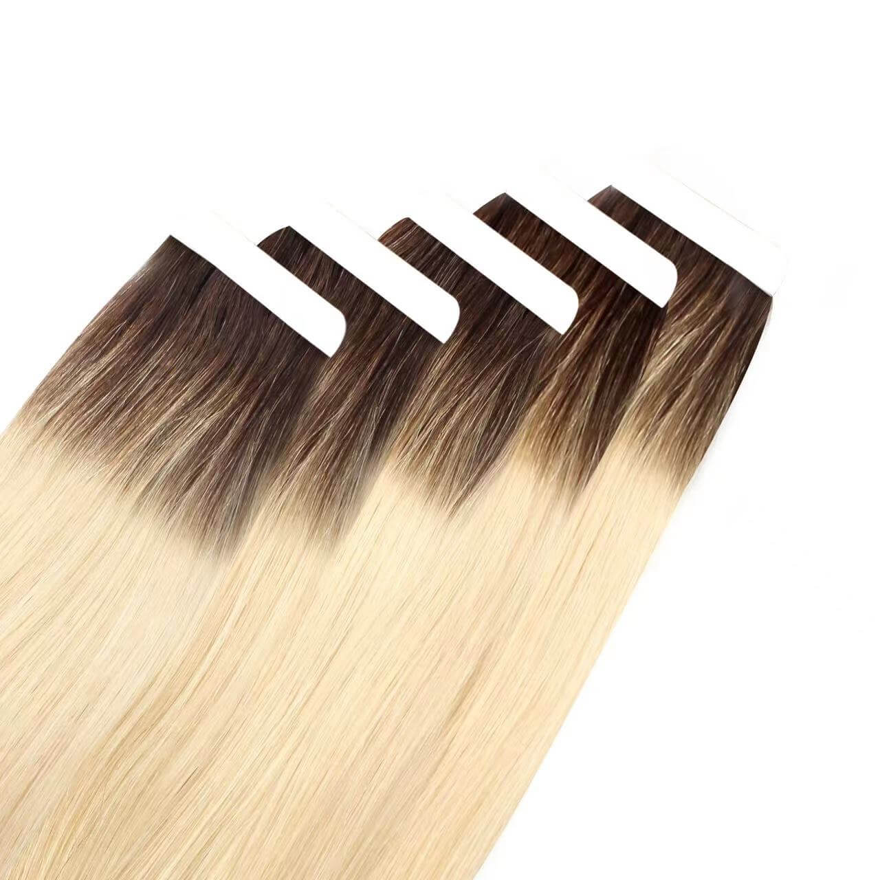 TapTape in Hair Extensions Human Hair 20pcs 50g Balayage Natural Real Hair Extension 60#