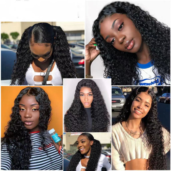deep Wave13*4 Lace Frontal Closure Brazilian Human Hair Extension