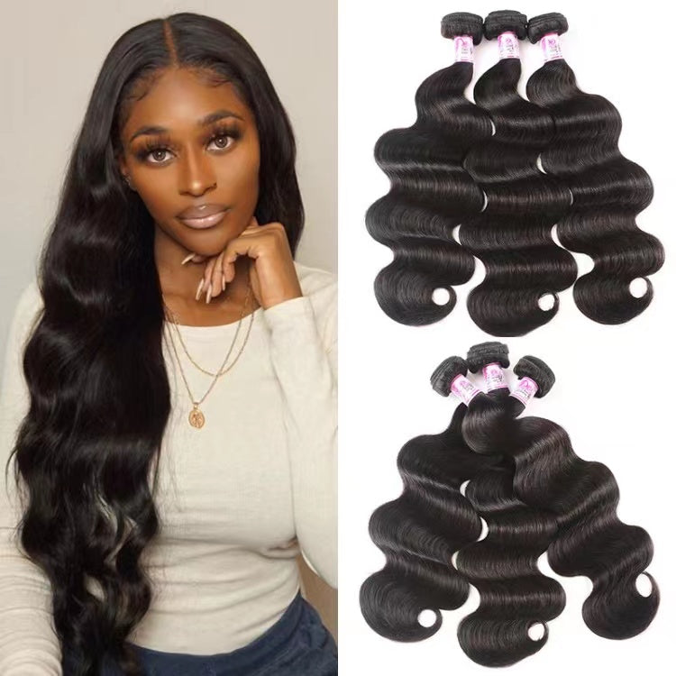 Brazilian Body Wave 3Bundles with 4x4Lace Closure 100% Human Hair Body Wave Hair Extension Natural Black Brazlian human hair weave