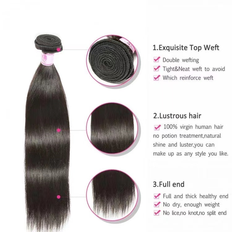 Brazilian Straight Hair 3 Bundles Deals 100% Unprocessed Virgin Brazilian Hair Silk Straight Human Hair Weave Bundles