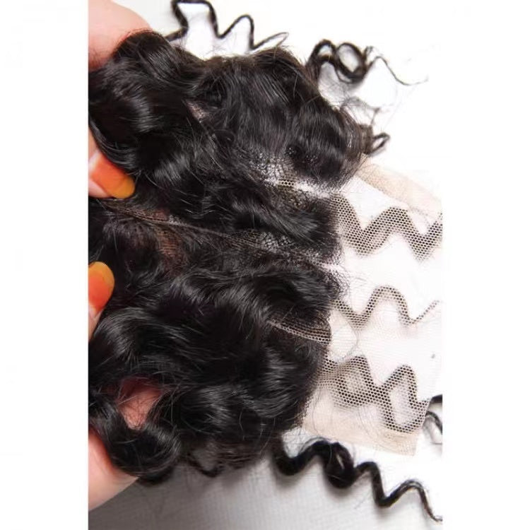 1 piece 4x4 curly closure Human Hair Extensions