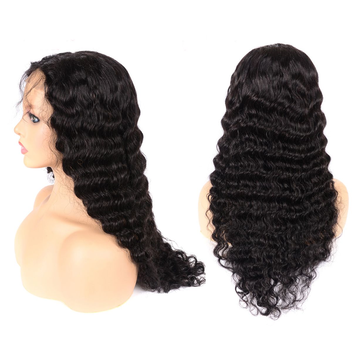 Deep Wave HD 4x4 Lace Wigs Made By Hair Bundles With Closure 150% Density