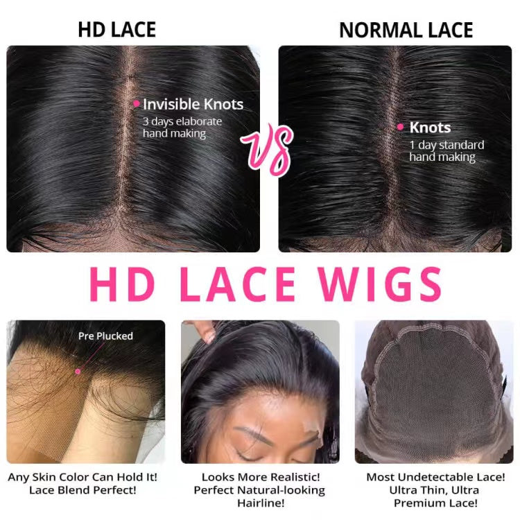 HD Lace Wigs Jerry Curly 5x5 Lace Closure Wigs Human Hair Natural Color 180% density