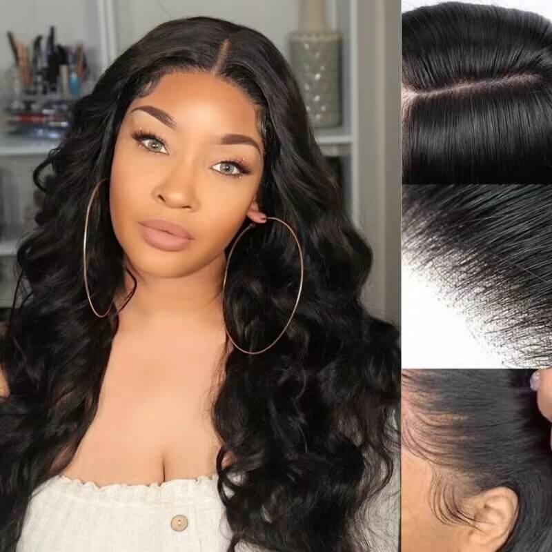 5x5HD Closure Body Wave Hair 3 Bundles With Transparent Lace Closure