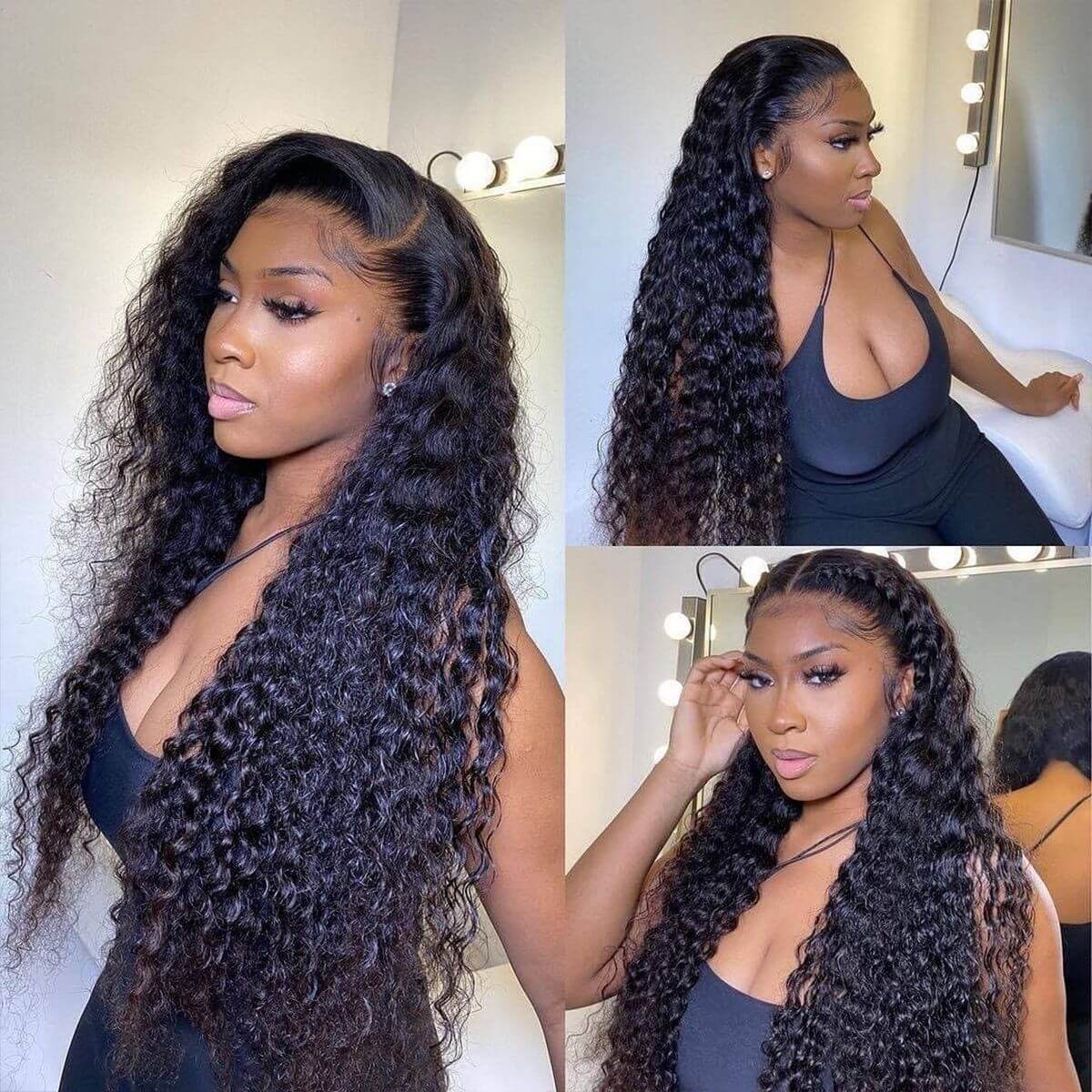 13×4 Lace Frontal Wigs Deep Wave Virgin Human Hair Wigs Sale Black Wigs Human Hair Lace Front Wigs