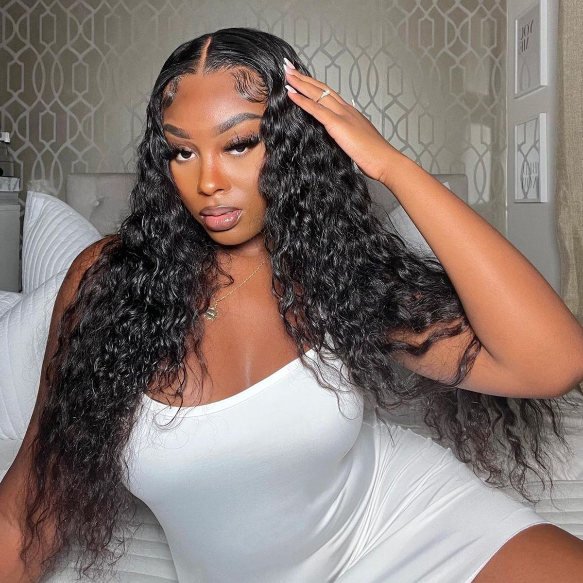 Water Wave 13×4 Full Frontal Lace Wigs Undetectable Lace Wig200%