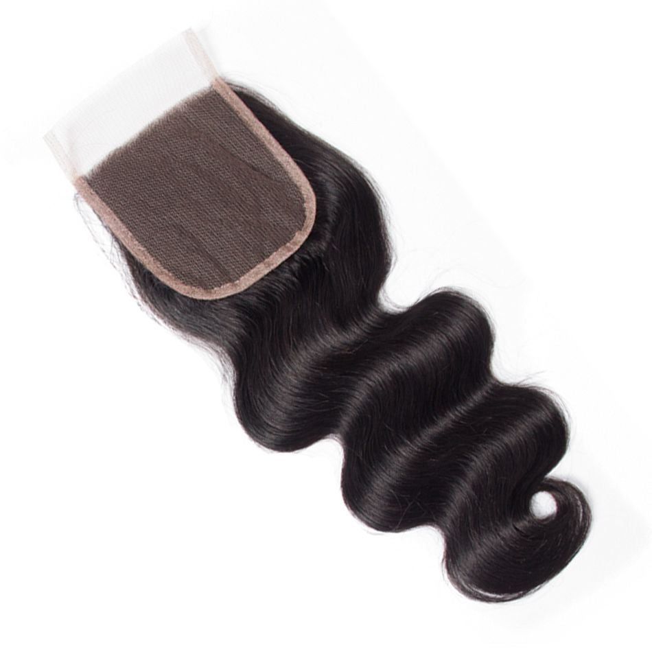 wholesale factory 1piece 4*4 Lace Closure Brazilian Body Wave Human Hair Closure Lace Hair Extensions