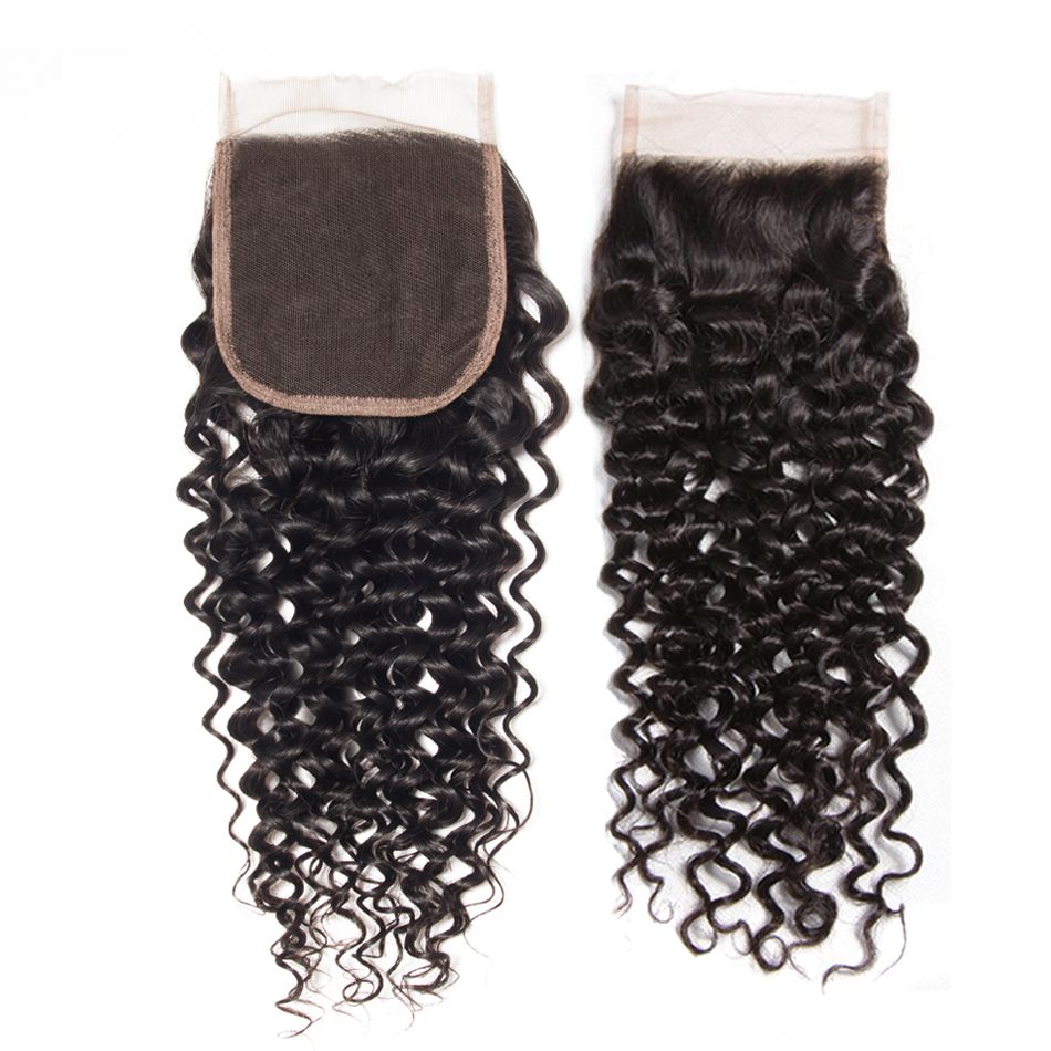 1 piece 4x4 curly closure Human Hair Extensions