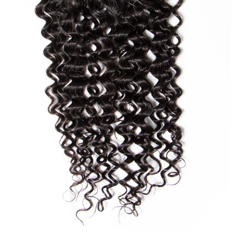 Brazilian Curly wave Virgin Hair With Closure 100%  Human Hair Bundles With Closure Jerry Curly