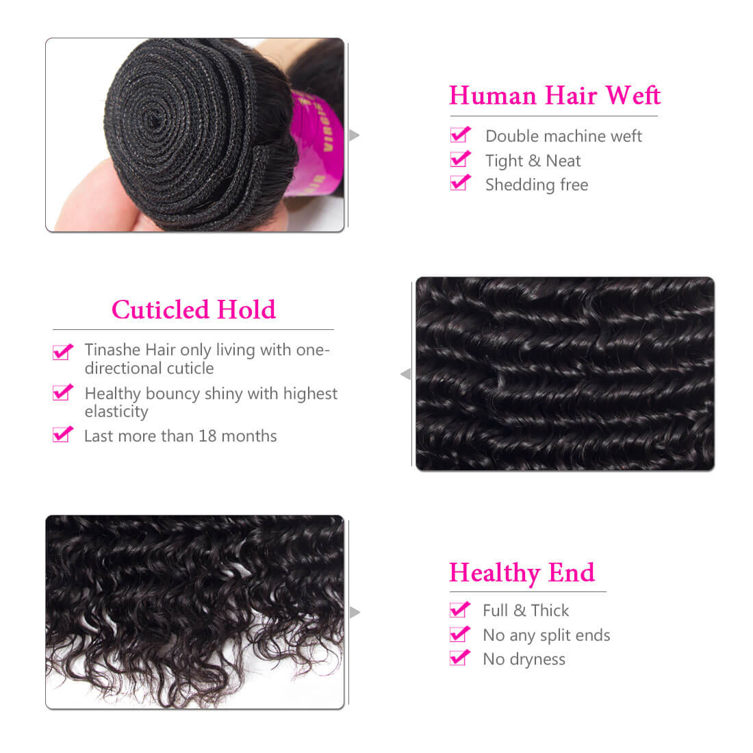 Deep Wave Bundles High Quality  Virgin Hair 3 Bundles Deep Wave Curly Human Hair Weave