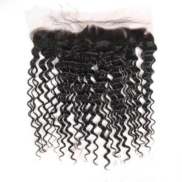 deep Wave13*4 Lace Frontal Closure Brazilian Human Hair Extension