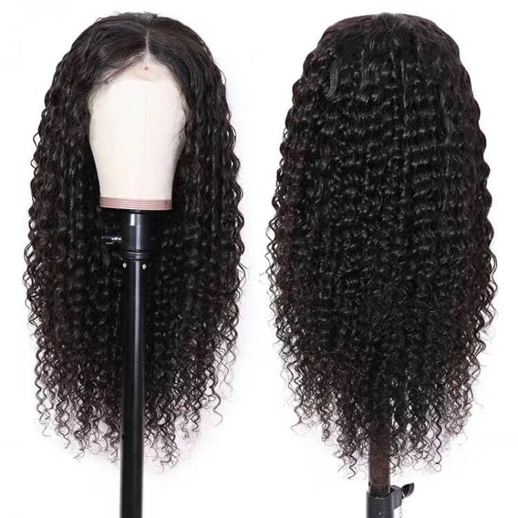 Deep Wave Hair 13x6 Pre Plucked Human Hair Lace Front Wigs 180% Density