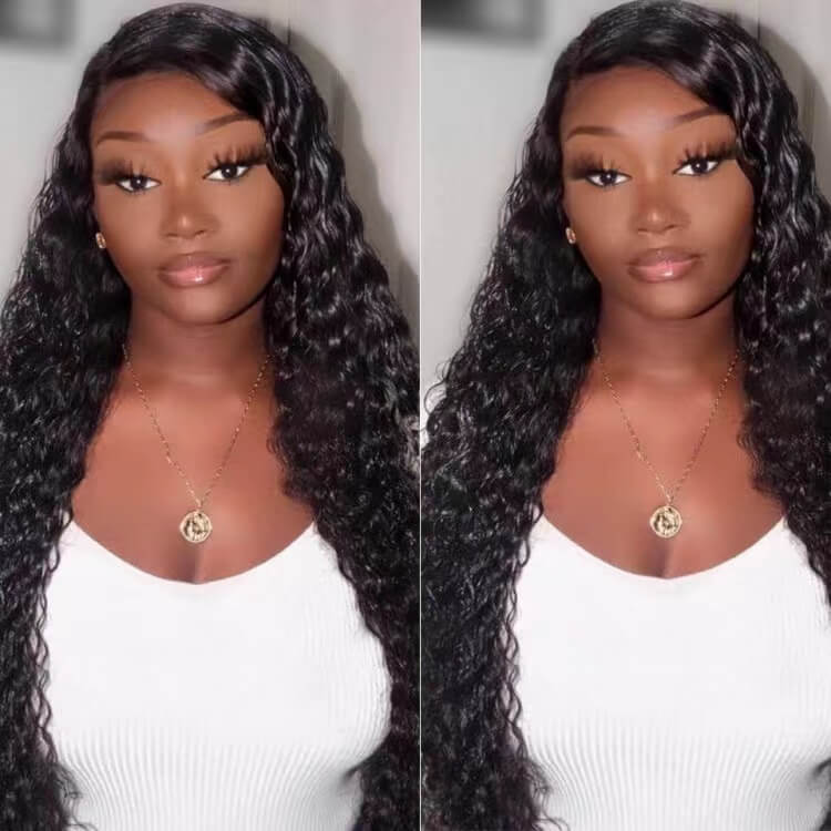 Deep Wave Hair 13x6 Pre Plucked Human Hair Lace Front Wigs 180% Density