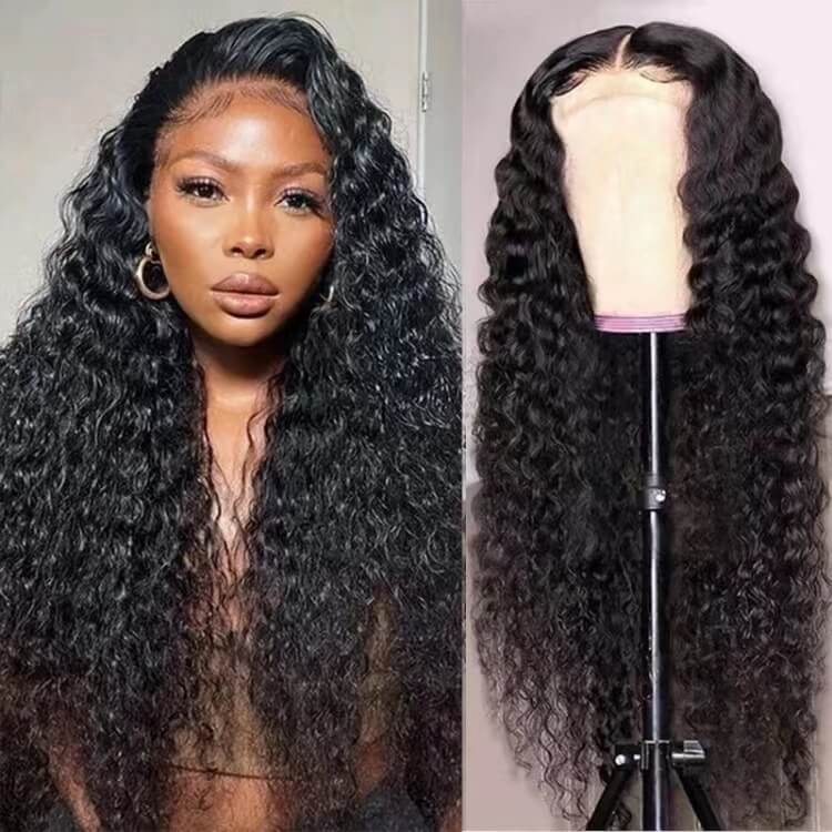 4x4 Lace Closure Wig Jerry Curly 100% Virgin Remy Human Hair Wigs 150% Density