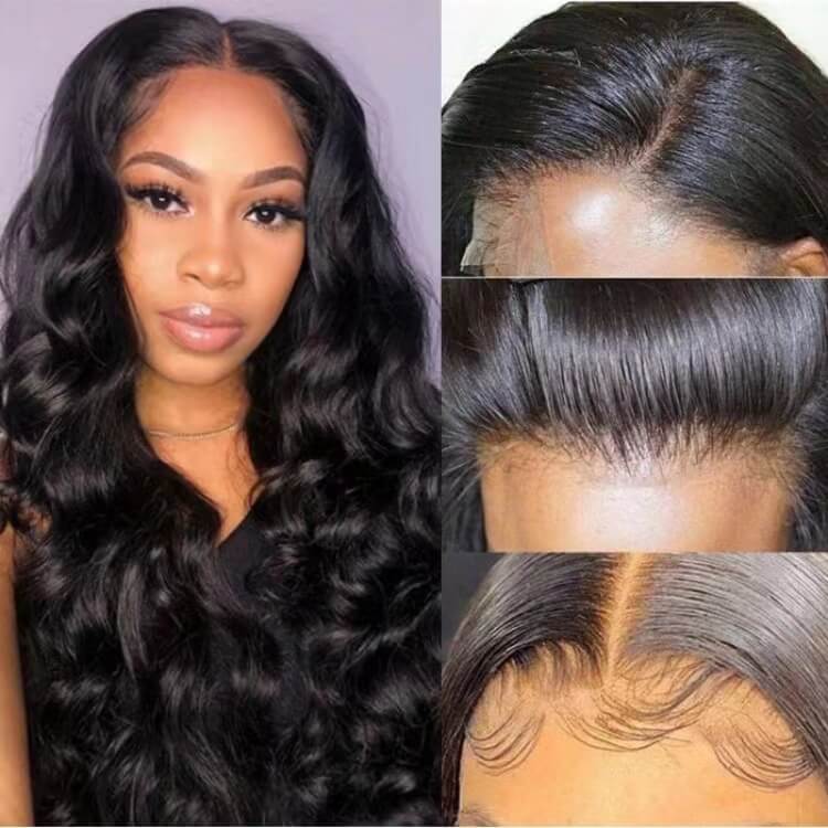 Body Wave HD 4x4 Lace Wigs Made By Hair Bundles With Closure 150% Density